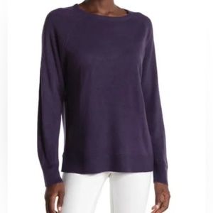 Sweet Romeo purple/violet solid rubbed raglan sleeve sweater NWT SZ S